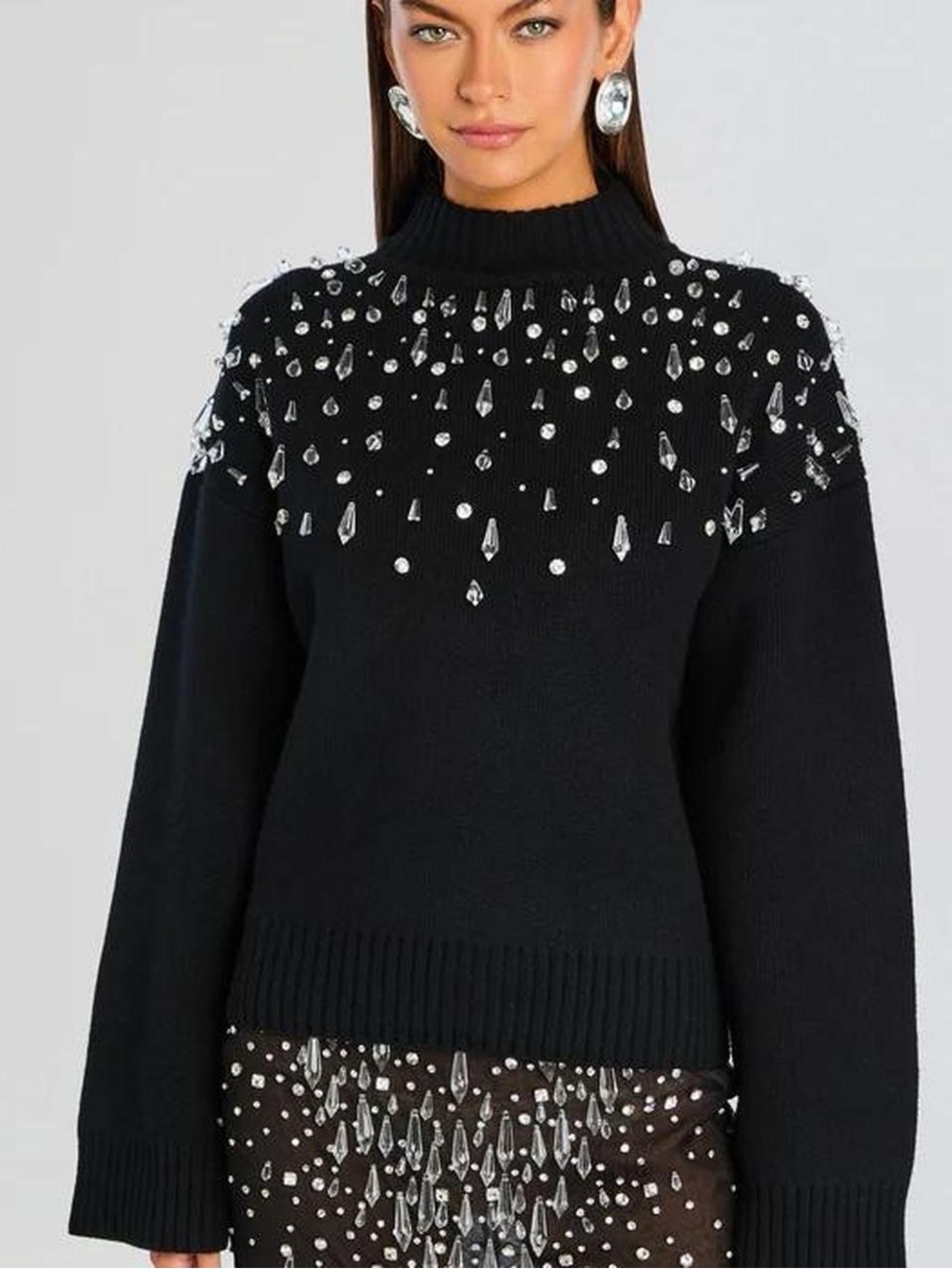 RETROFETE CHRISTA EMBELLISHED SWEATER
